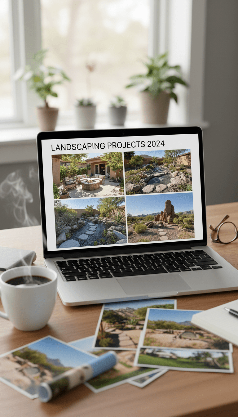 Organizing landscaping job photos for marketing